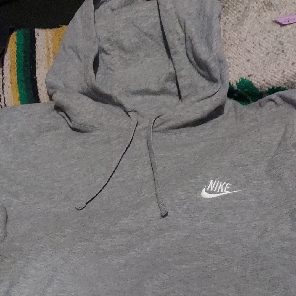 Iconic! Classic! Y2k Embroidered Heather Grey Size Xl Nike Hoodie.